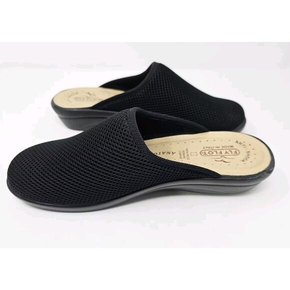 Fly Flot Mesh Clogs Black Anti Shock Anatomic Slip On Shoes Size 9 - Picture 5 of 8
